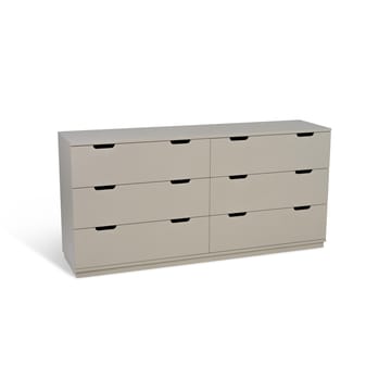 Commode Aoko double 6 tiroirs - Beige - Mavis