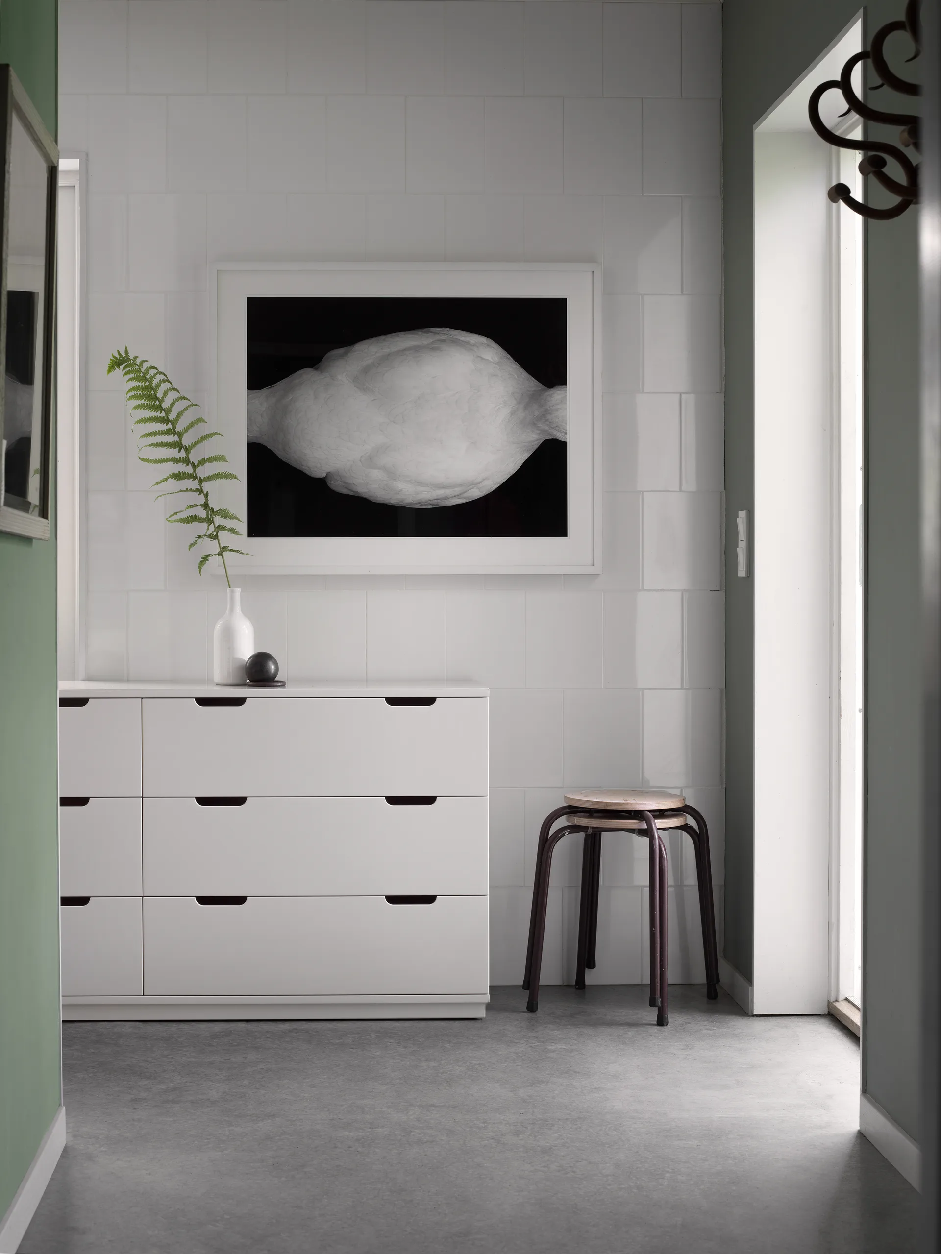 Commode Aoko double 6 tiroirs, Laqué blanc Mavis