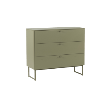 Commode Deus 3 tiroirs - Gris olive - Mavis