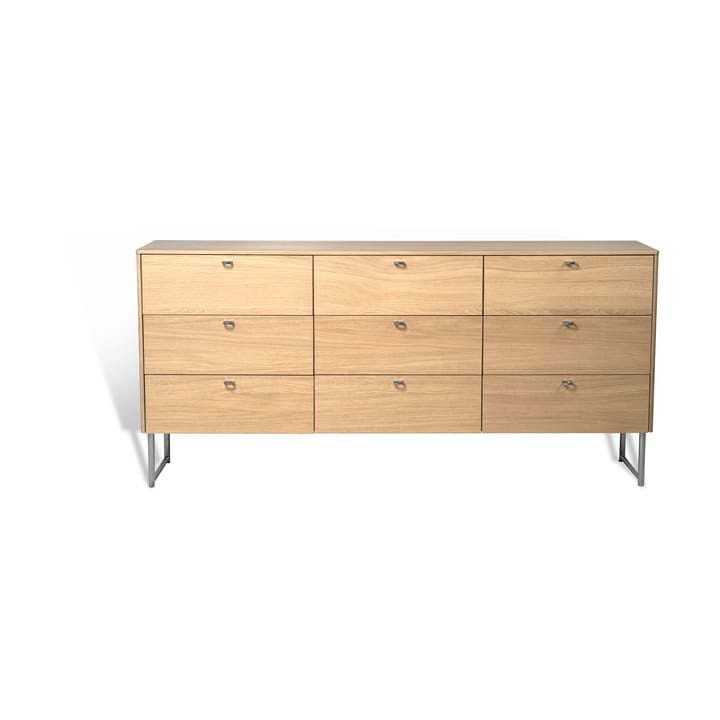 Commode Deus 9 tiroirs - Chêne laqué mat pigment blanc - Mavis