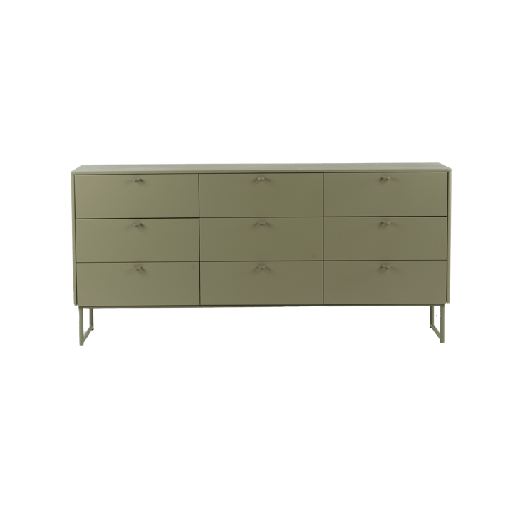 Commode Deus 9 tiroirs - Gris olive - Mavis