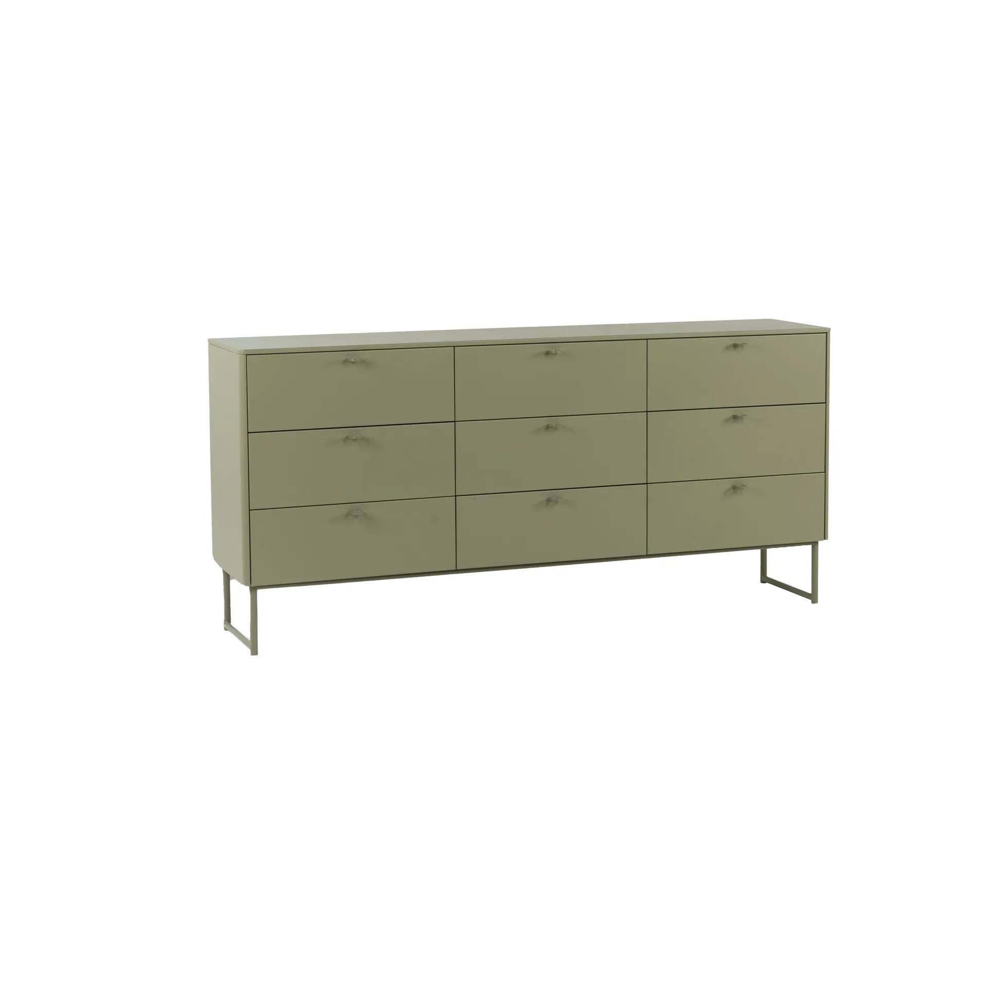 Commode Deus 9 tiroirs, Gris olive Mavis