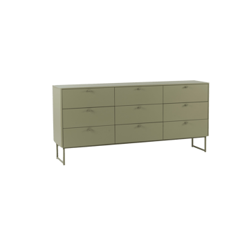Commode Deus 9 tiroirs - Gris olive - Mavis