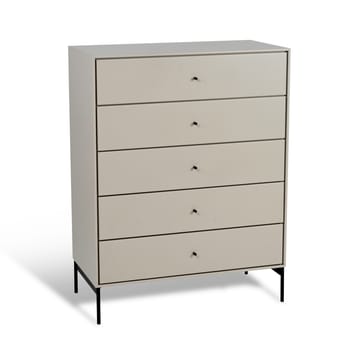 Commode Volt 5 tiroirs beige - Détails en noir - Mavis