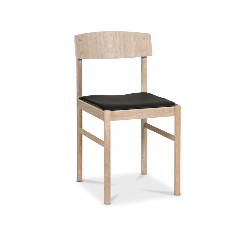 Coussin de chaise Rod, Cuir noir Mavis