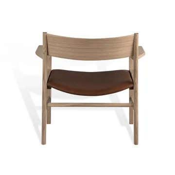 Fauteuil lounge - Chêne mat blanchi au pigment-cuir Cognac Tärnsjö - Mavis