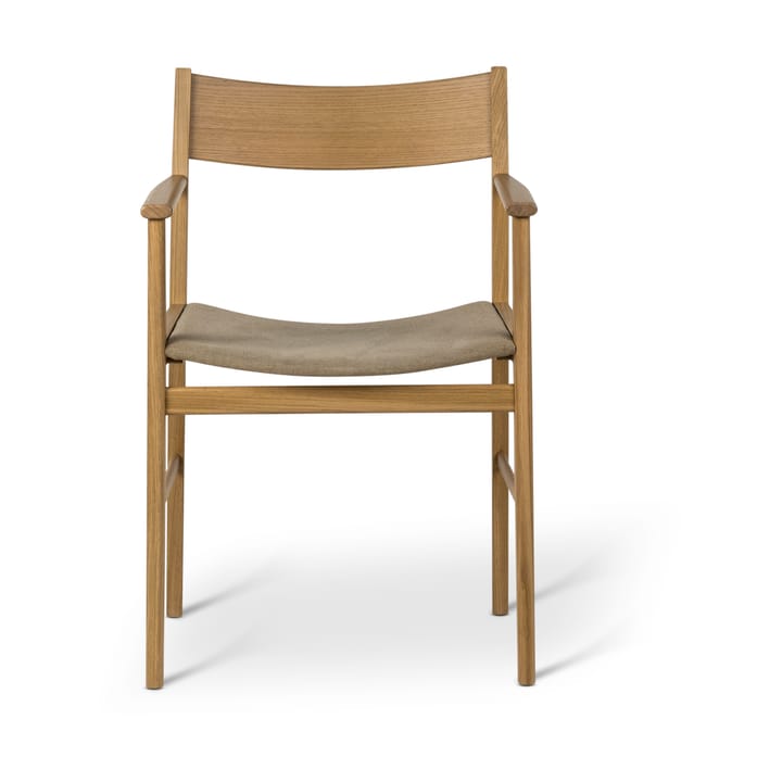Fauteuil Siza, Chêne blanchi pigmenté – assise en lin Mavis