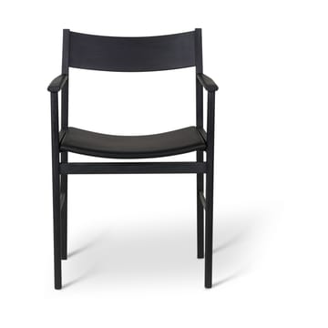 Fauteuil Siza - Frêne noirci – assise en cuir - Mavis