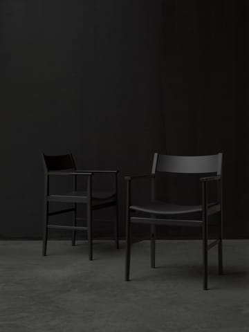 Fauteuil Siza - Frêne noirci – assise en cuir - Mavis