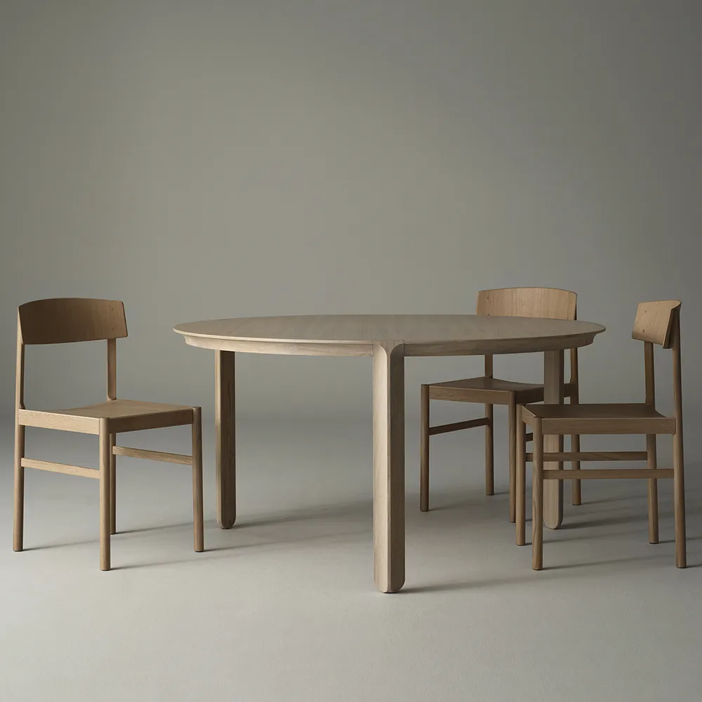 Table à manger Amor ronde, Chêne blanchi, huile dure Mavis