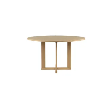 Table à manger Arv Ø130 cm - Chêne blanchi pigmenté, finition mate laquée - Mavis