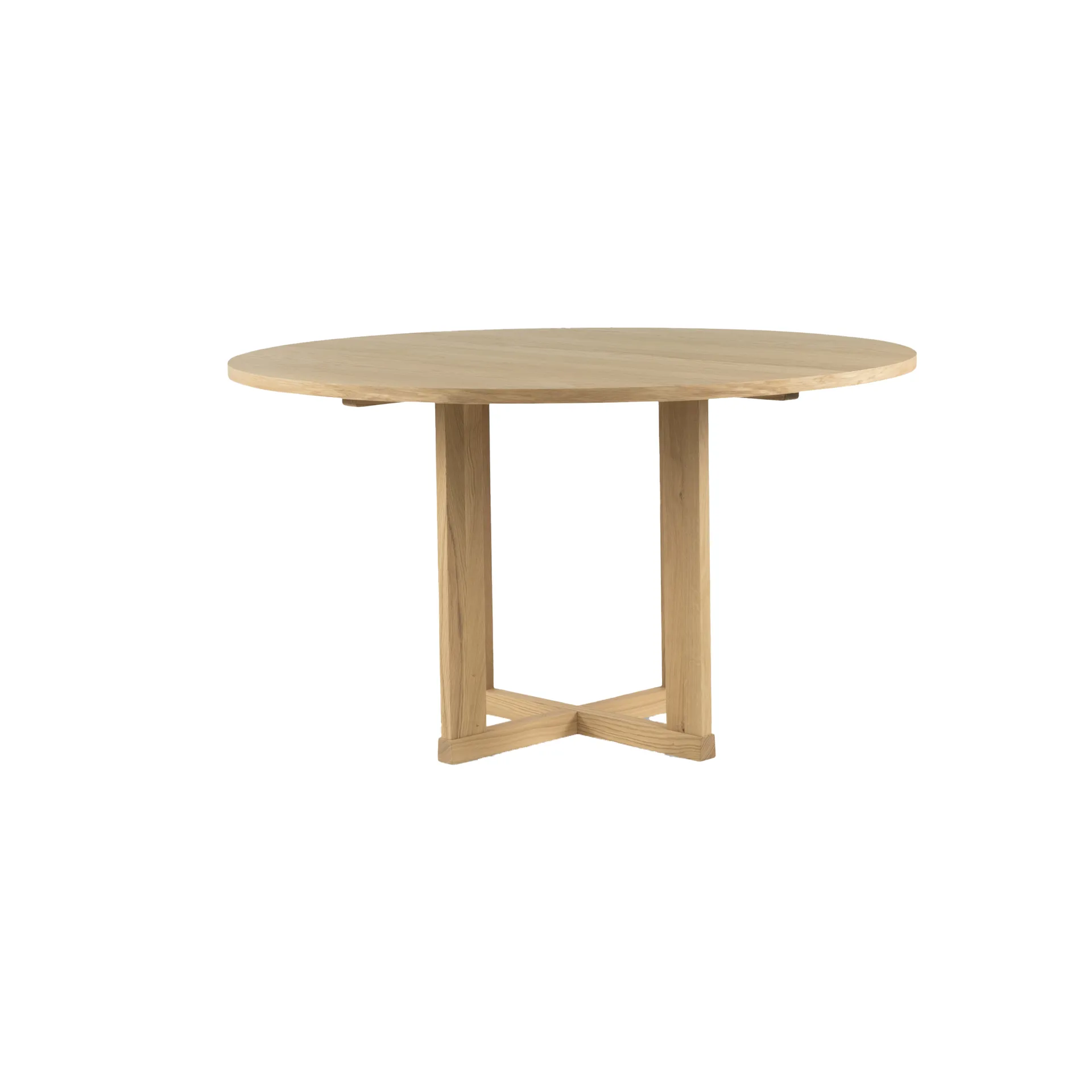 Table à manger Arv Ø130 cm, Chêne blanchi pigmenté, finition mate laquée Mavis