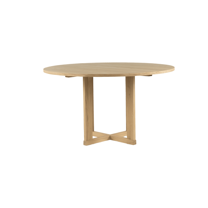 Table à manger Arv Ø130 cm, Chêne blanchi pigmenté, finition mate laquée Mavis