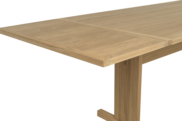 Table à manger Arv avec rallonge, Chêne blanchi pigmenté, finition mate laquée Mavis