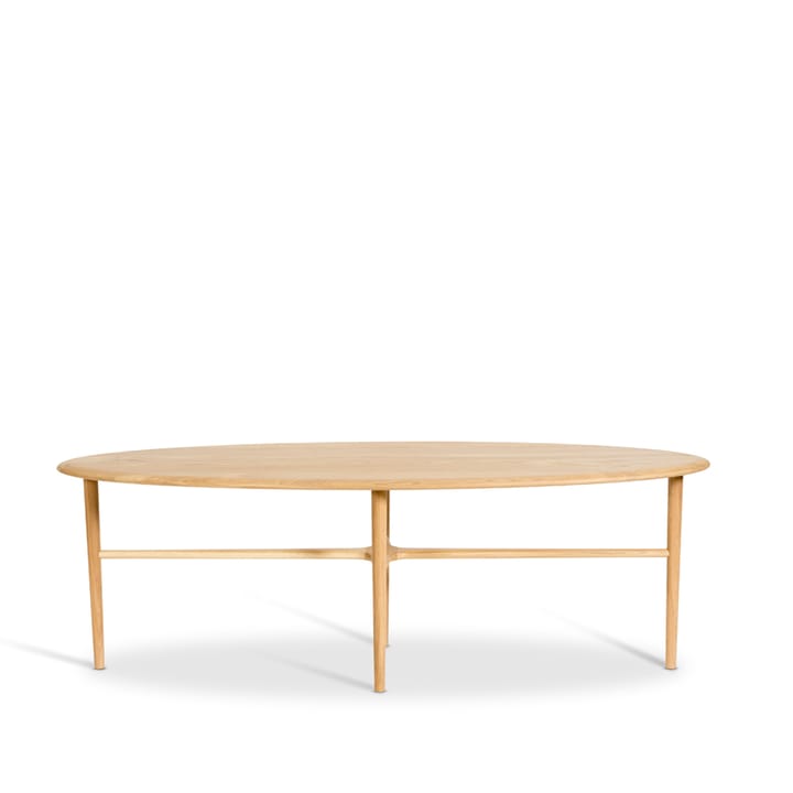 Table basse Crest ovale, Chêne blanchi pigmenté, vernis clair, ovale Mavis
