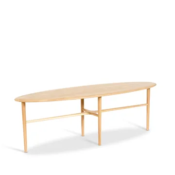 Table basse Crest ovale - Chêne blanchi pigmenté, vernis clair, ovale - Mavis