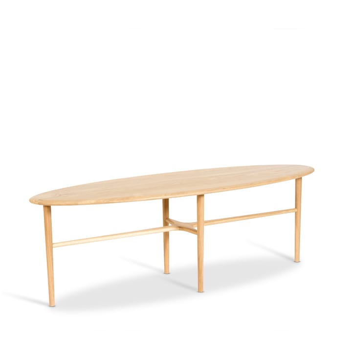 Table basse Crest ovale - Chêne blanchi pigmenté, vernis clair, ovale - Mavis