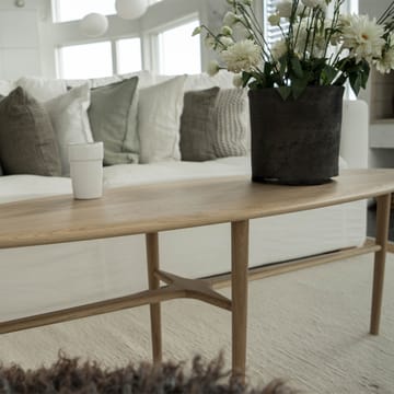 Table basse Crest ovale - Chêne blanchi pigmenté, vernis clair, ovale - Mavis