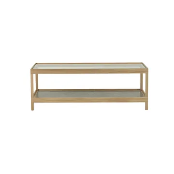 Table basse Ima 125x50 cm - Chêne blanchi pigmenté mat laqué – plateau en calcaire - Mavis