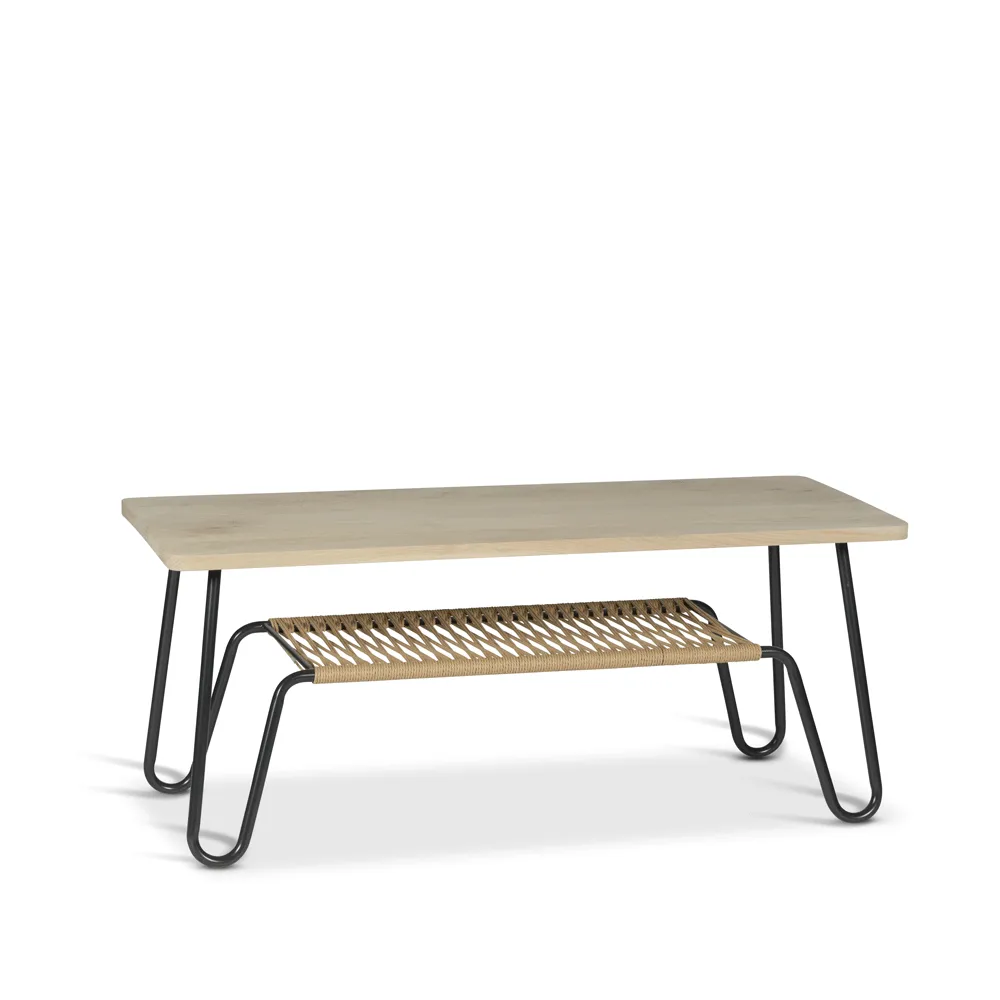 Table basse Marcel, Chêne ciré rustique, 120x50 Mavis