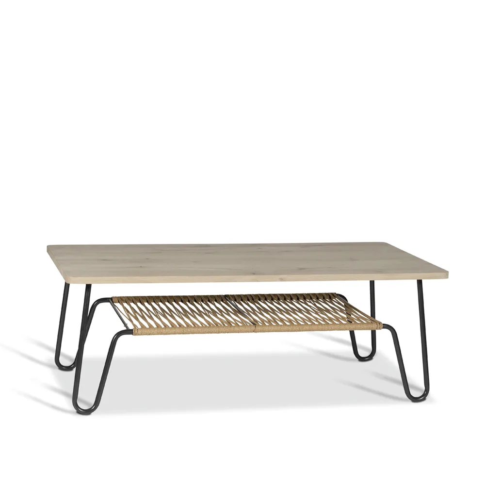 Table basse Marcel, Chêne ciré rustique, 140x70 Mavis