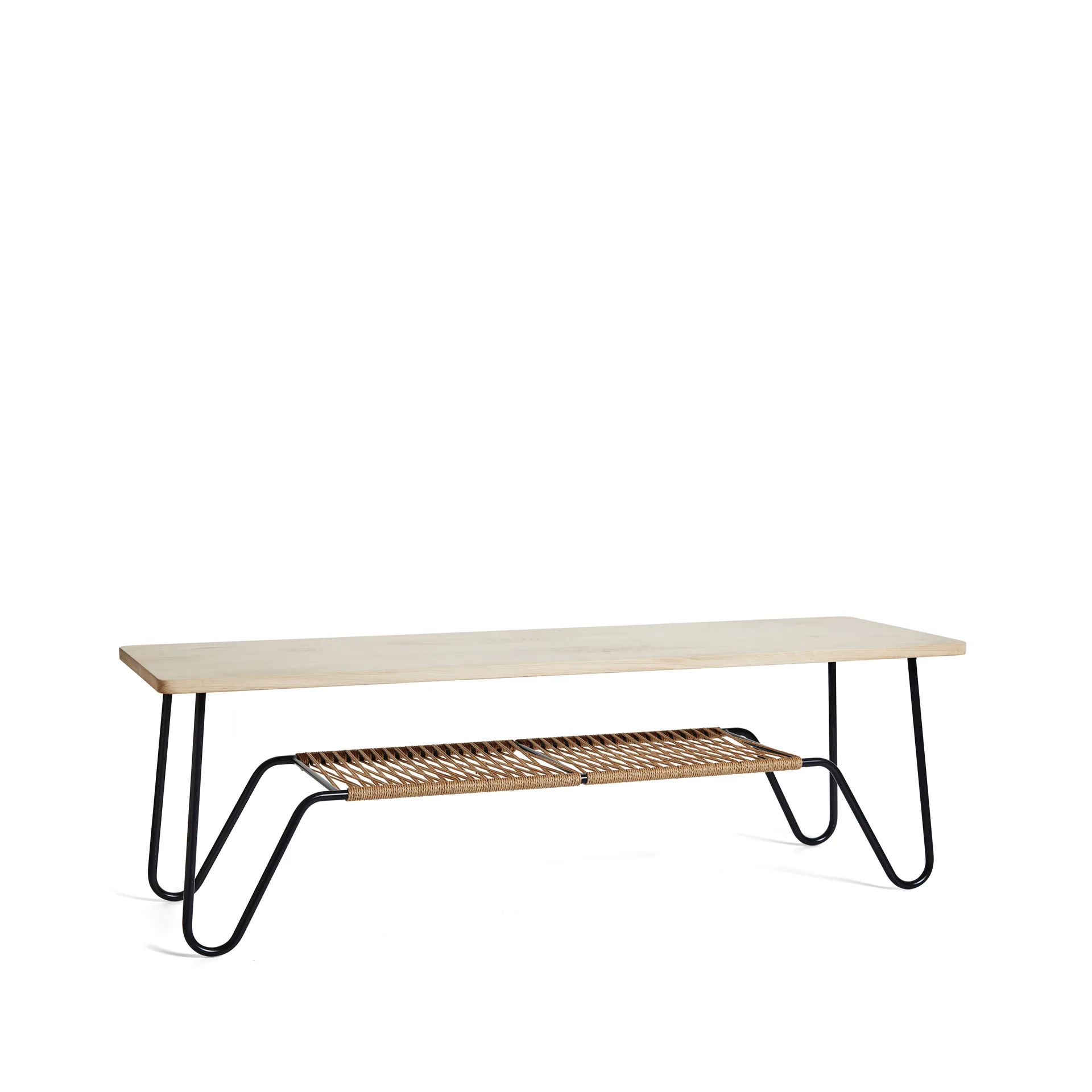 Table basse Marcel, Chêne ciré rustique, 160x50 Mavis