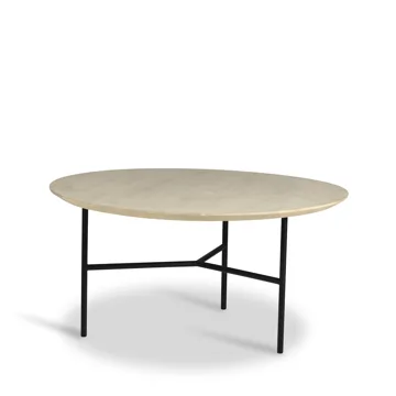 Table basse Tribeca - Chêne ciré rustique, pieds noirs, Ø80 cm - Mavis