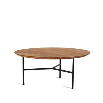 Table basse Tribeca - Chêne huilé rustique, pieds noirs, Ø80 cm - Mavis