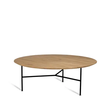 Table basse Tribeca - Chêne laqué, pieds noirs, Ø110 cm - Mavis