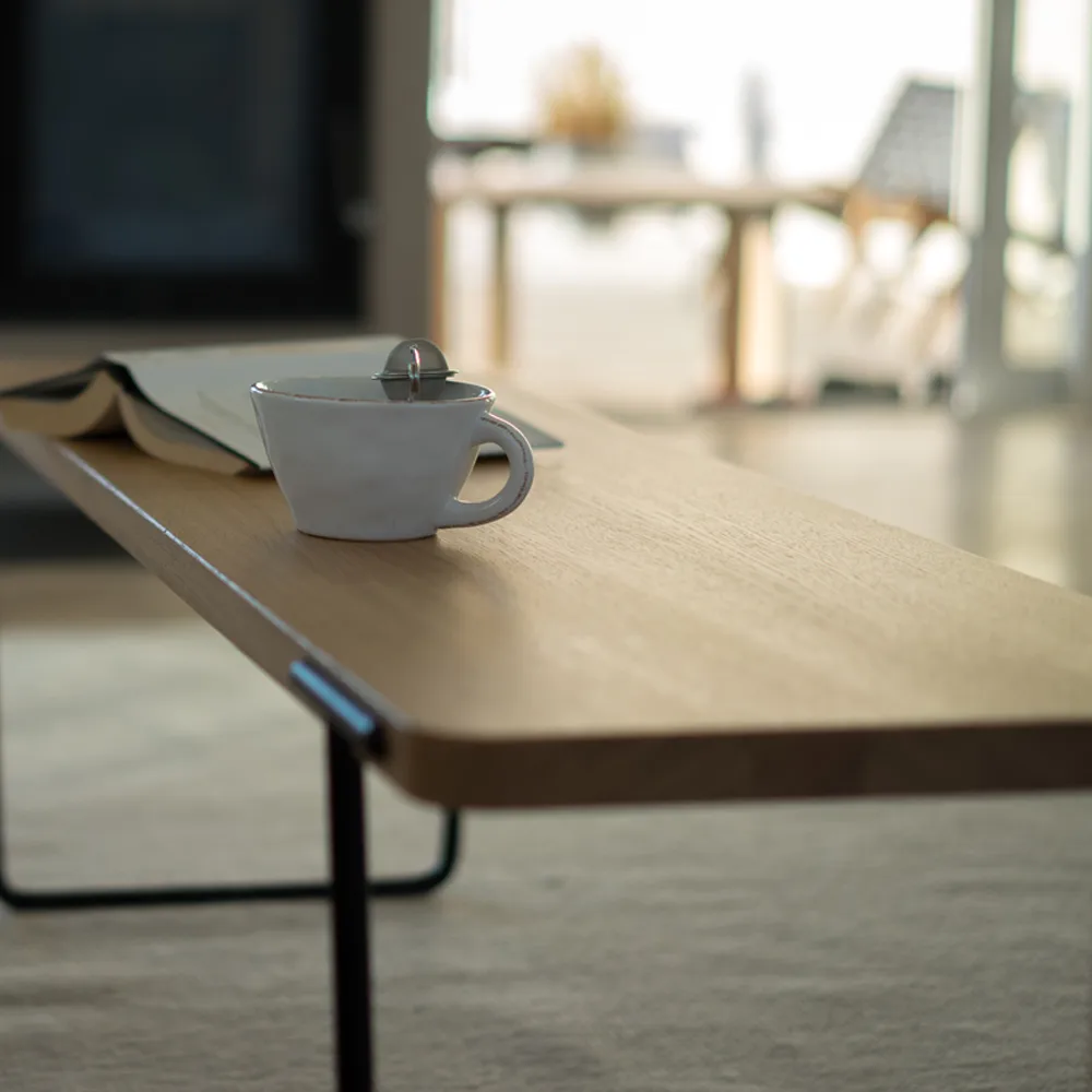 Table basse Update, Chêne clair verni transparent, 160 cm Mavis