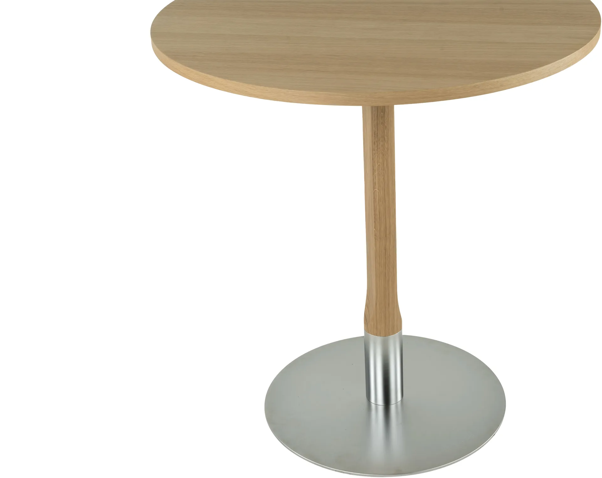 Table café Rod Ø70 cm, Chêne blanchi pigmenté, finition mate laquée Mavis