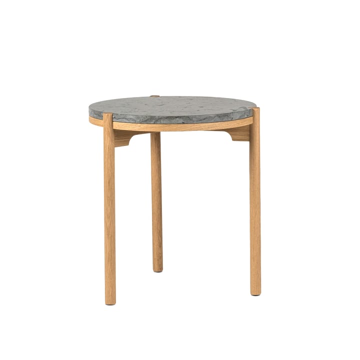 Table d’appoint Dondo chêne blanchi Ø45 cm - Calcaire poli - Mavis