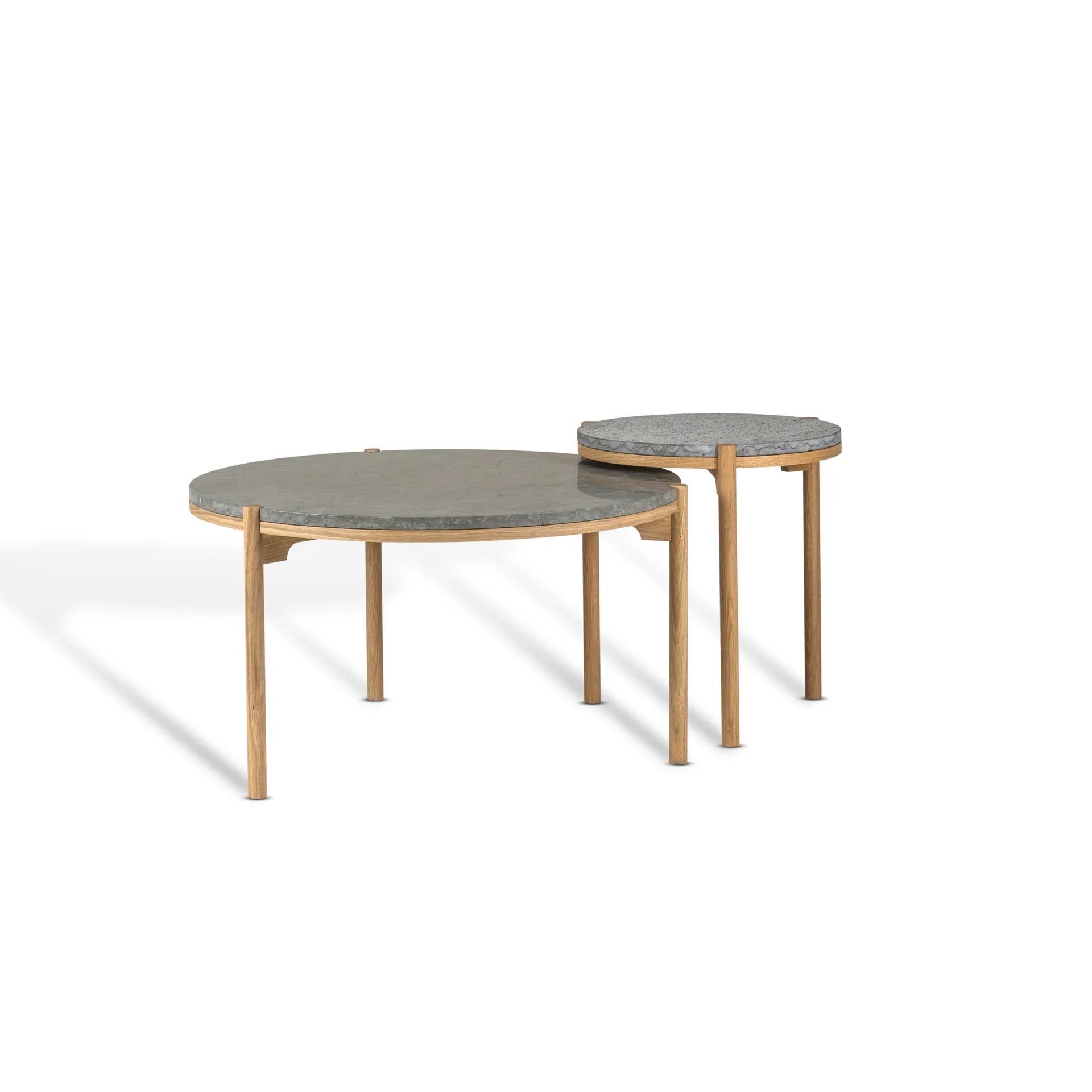 Table d’appoint Dondo chêne blanchi Ø45 cm, Calcaire raboté Mavis