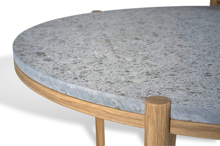 Table d’appoint Dondo chêne blanchi Ø45 cm, Calcaire raboté Mavis