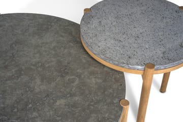 Table d’appoint Dondo chêne blanchi Ø45 cm - Calcaire raboté - Mavis