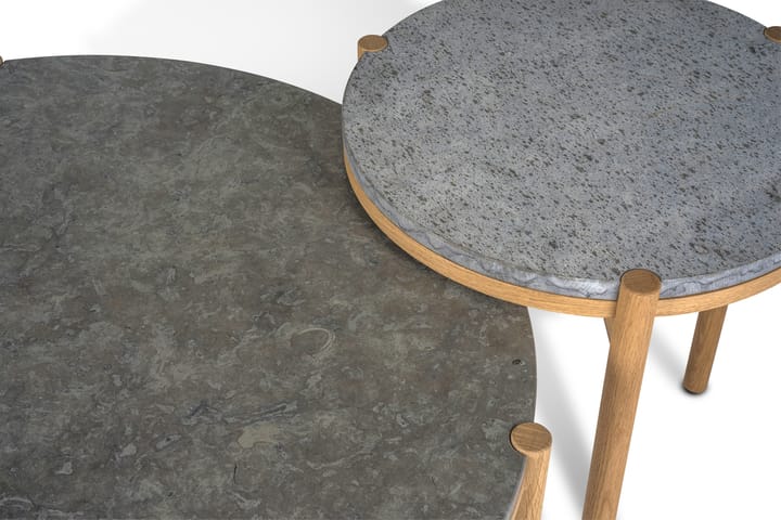 Table d’appoint Dondo chêne blanchi Ø45 cm, Calcaire raboté Mavis