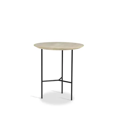 Table d’appoint Tribeca - Chêne ciré rustique, pieds noirs, Ø47 cm - Mavis