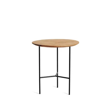 Table d’appoint Tribeca - Chêne huilé rustique, pieds noirs, Ø47 cm - Mavis