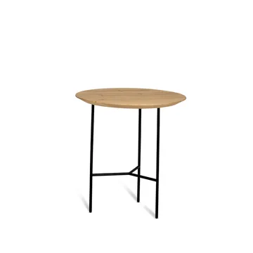Table d’appoint Tribeca - Chêne laqué, pieds noirs, Ø47 cm - Mavis