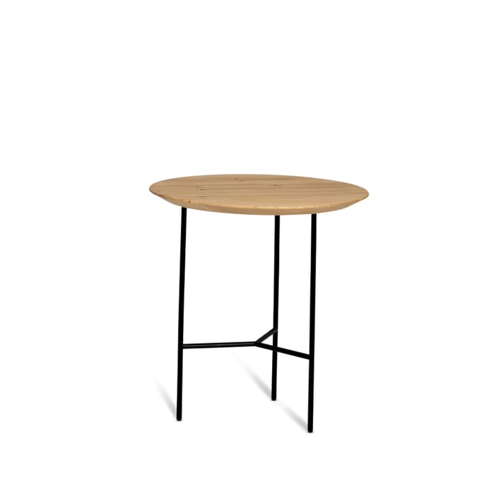 Table d’appoint Tribeca - Chêne laqué, pieds noirs, Ø47 cm - Mavis