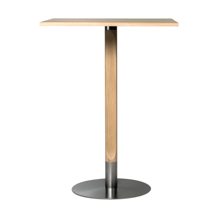 Table de bar Rod 70x70 cm - Chêne laqué mat pigment blanc - Mavis