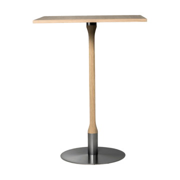 Table de bar Rod 70x70 cm - Chêne laqué mat pigment blanc - Mavis