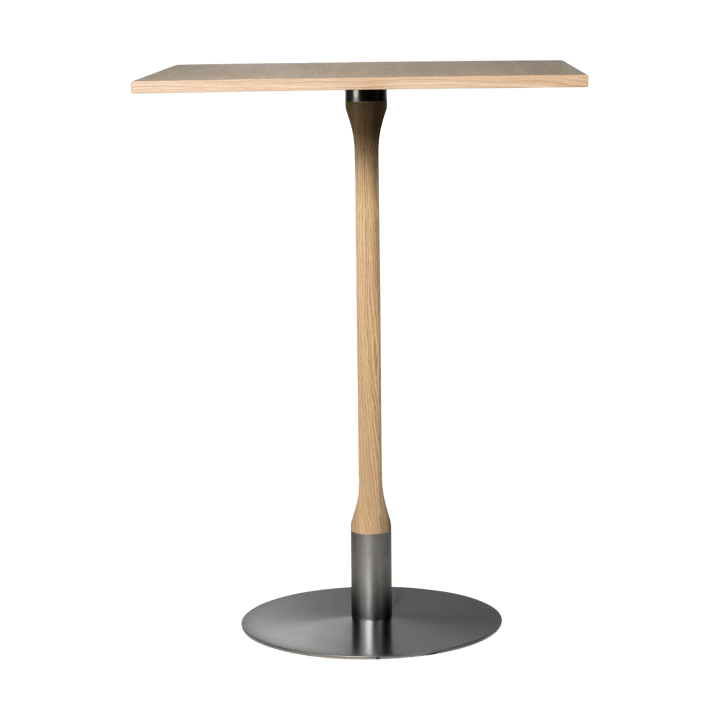 Table de bar Rod 70x70 cm, Chêne laqué mat pigment blanc Mavis