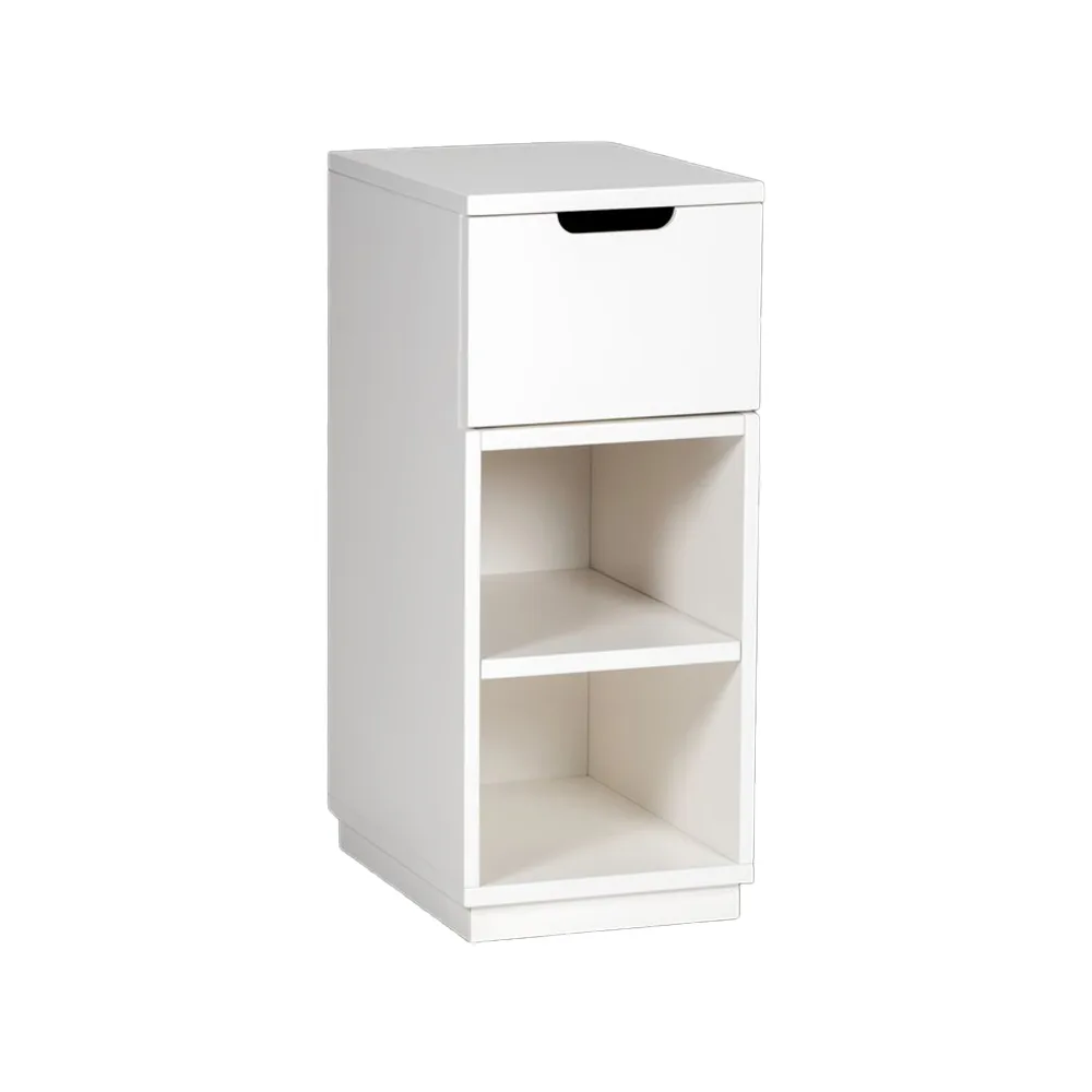 Table de chevet Aoko 72 cm 1 tiroir, Blanc laqué Mavis