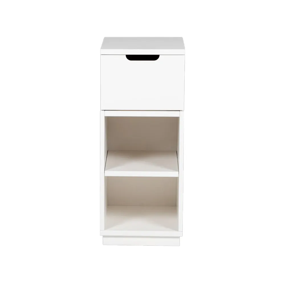Table de chevet Aoko 72 cm 1 tiroir, Blanc laqué Mavis