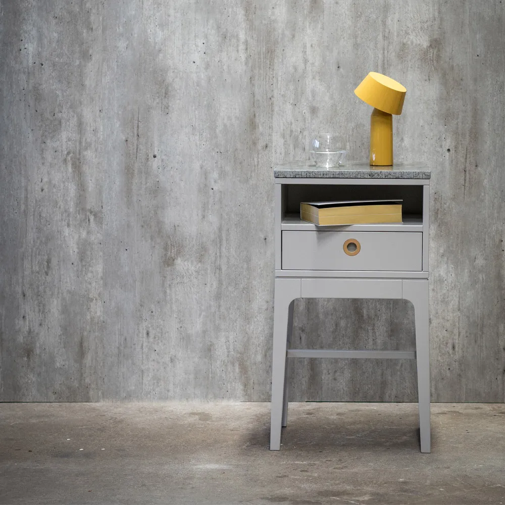 Table de chevet Höllviken haute, Chêne blanchi pigmenté Mavis