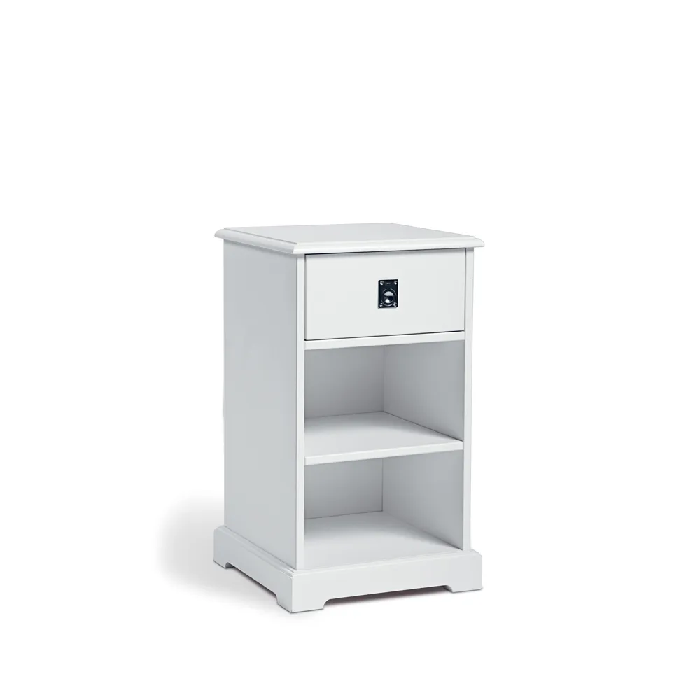 Table de chevet Smögen, Blanc laqué Mavis