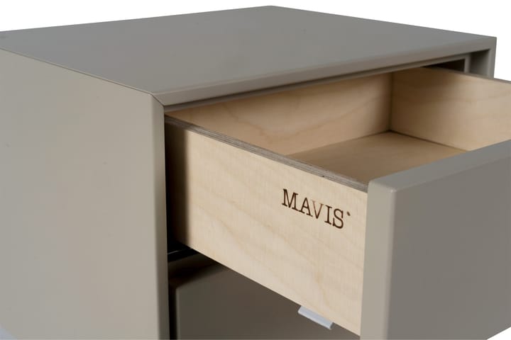 Table de chevet Volt suspendue, Beige-acier inoxydable Mavis