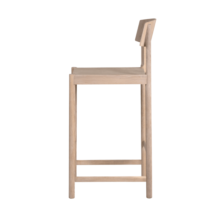 Tabouret de bar Rod 65 cm, Chêne blanchi huilé blanc Mavis