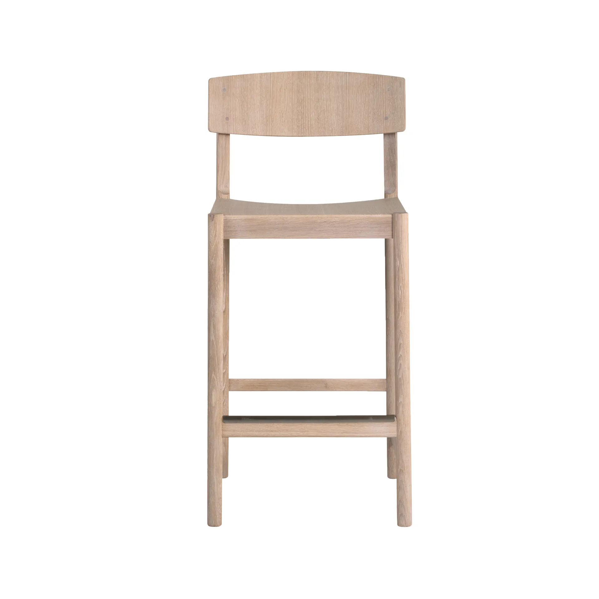 Tabouret de bar Rod 65 cm, Chêne blanchi huilé blanc Mavis